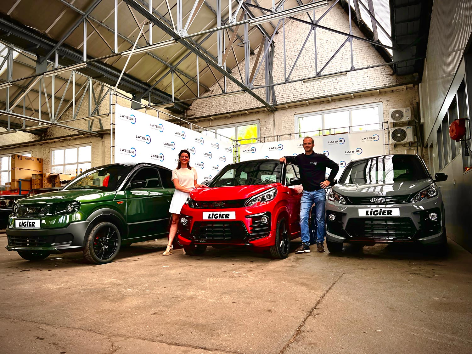 brommobielen van Ligier en Microcar bij garage Lateur